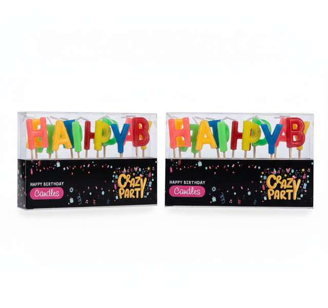 Crazy Party Birthday Candle Letters Set - 13 Piece Decorative - 2 Pack