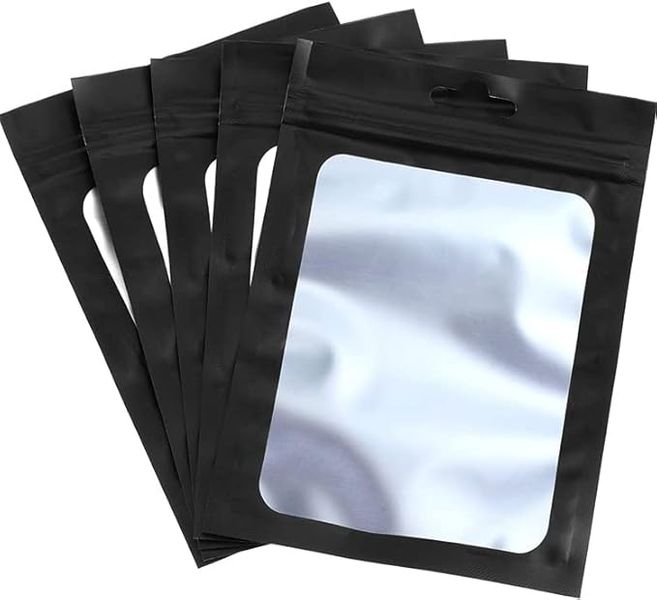 200pk BlackResealable Holographic gift travel packaging food florist school