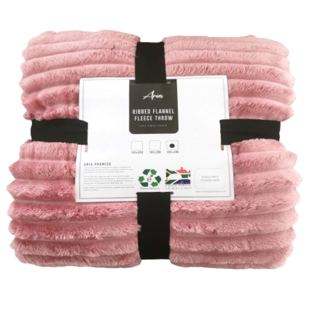 Ribbed Flannel Fleece Throw 180x200cm Shop Today. Get it Tomorrow