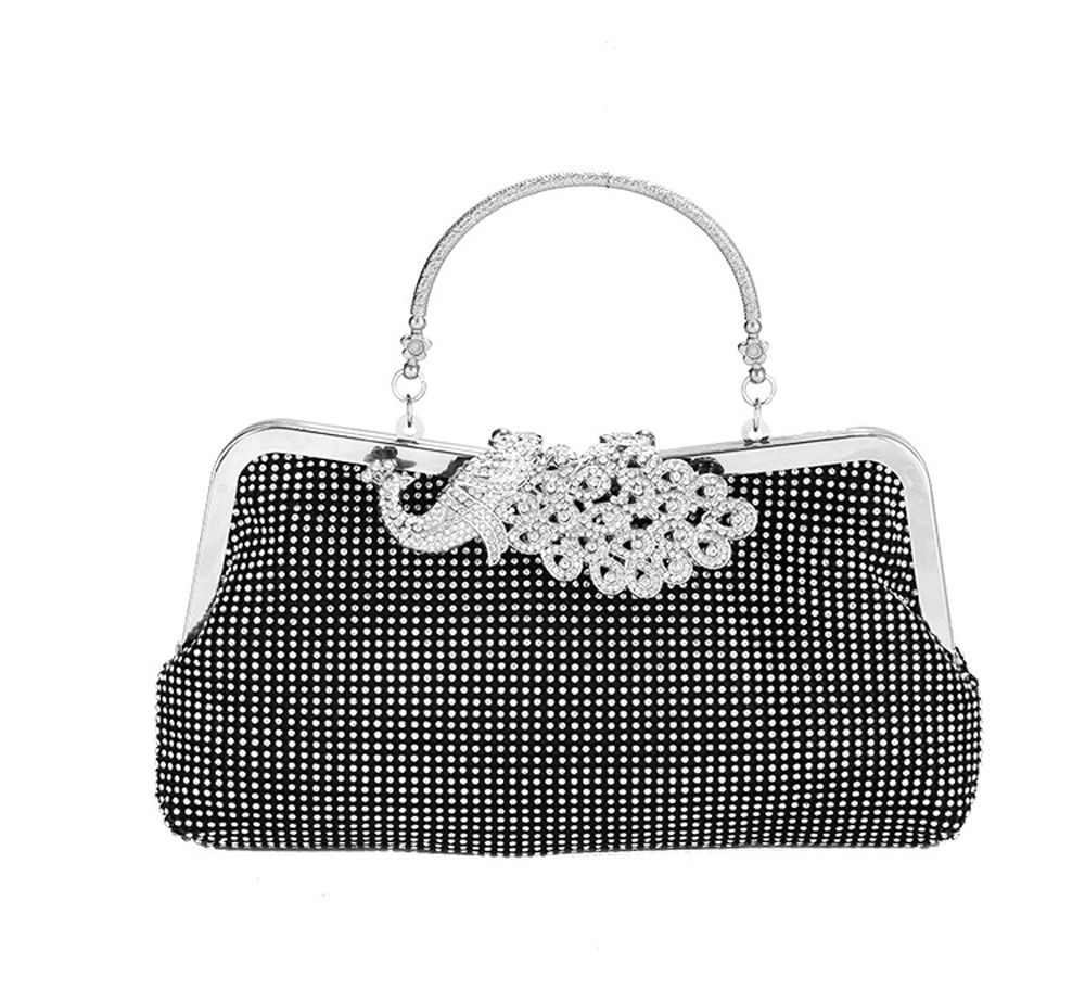 Luxury Diamante Purse Wedding Evening Party HandbagBlack Shop Today