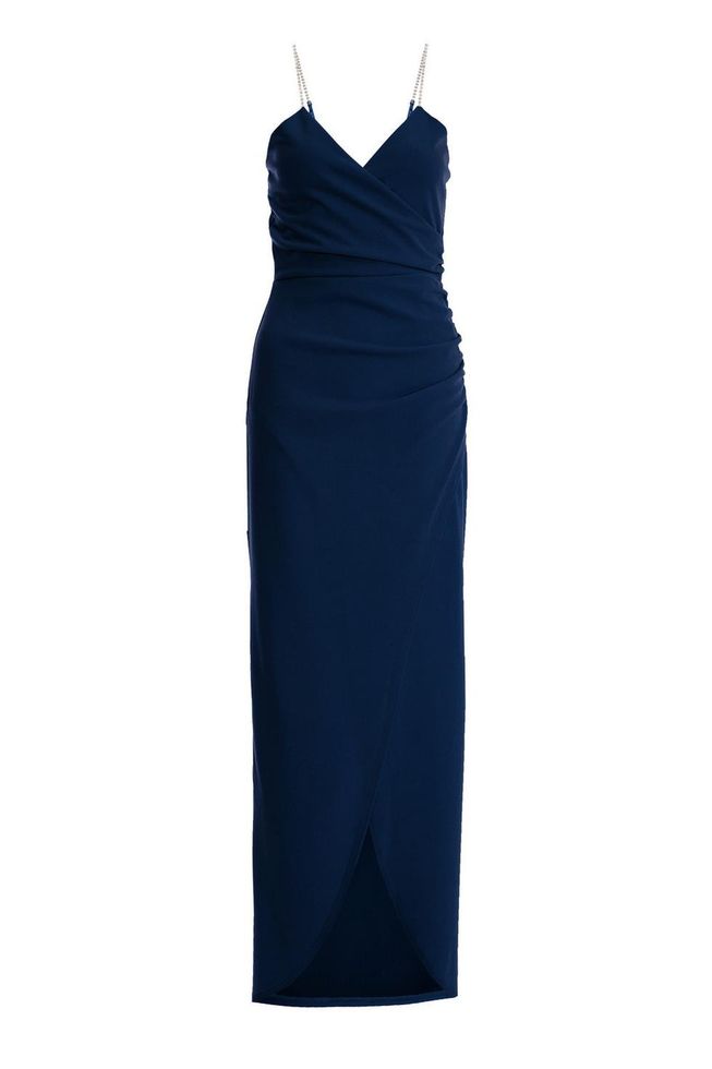 Quiz Ladies - Navy Diamante Wrap Maxi Dress | Shop Today. Get it ...