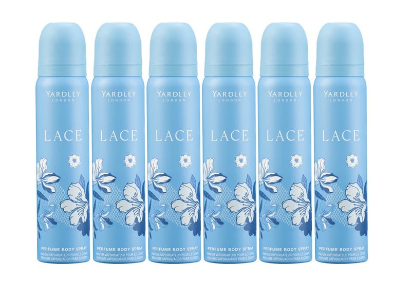 Yardley Lace Perfume Body Spray 6 x 90ML