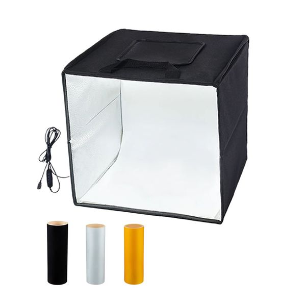 50cm Portable LED Studio Photo Box With LED Lights and 3 Waterproof Backdrops