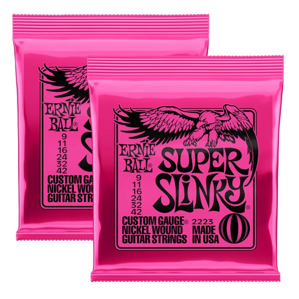 Ernie Ball 2223 Electric Guitar Strings Super Slinky - Pack of 2