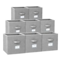 Anchor 8 Storage Cubes Fabric Collapsible Bins Dual Handle Sleeve to Label