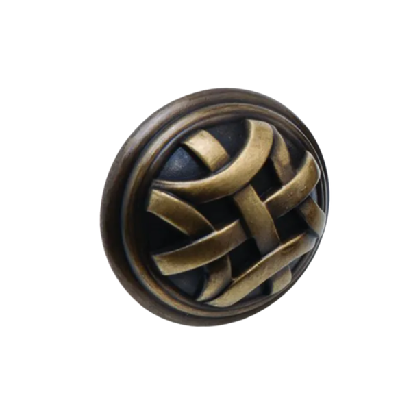Weave Knob, Antique Brass, 30mm
