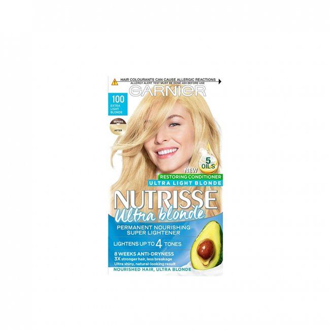 Garnier Nutrisse Bleach Hair Dye Permanent, with Purple AntiYellow