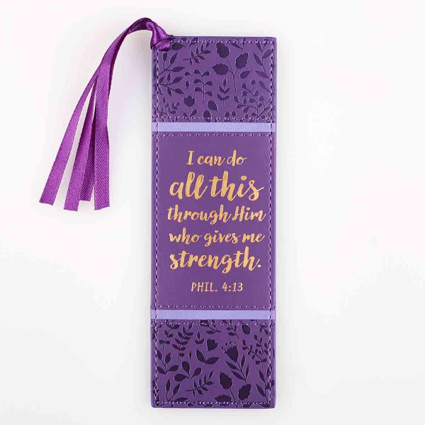 I Can Do All Things - Faux Leather Pagemarker - Purple