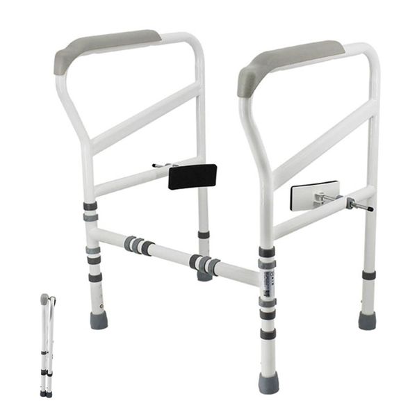 Foldable Adjustable Toilet Safety Rail Elderly Support Toilet Safety Frame
