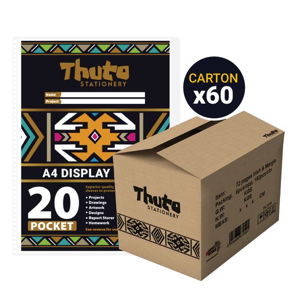 Thuto A4 Display File 20 Pocket (60 Pcs Carton) - Ndebele Edition