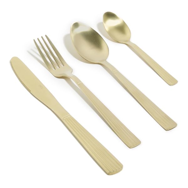 George &amp; Mason - Tamara Gold 16 Piece Cutlery Set