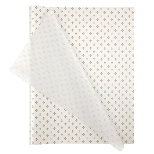 Wrapping Tissue Paper - 25 Sheets Eco-friendly &amp; Recyclable - Fleur De Lis