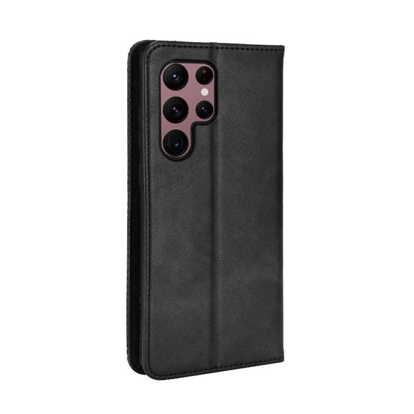 Magnetic Buckle Patterned PU Leather Case Compatible with Galaxy S21 Ultra