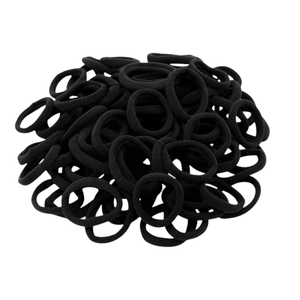 300 Piece Soft &amp; Durable Elastic Hair Ties Set - Black