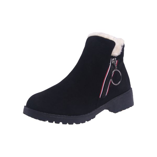 Women's Winter Warm Martin Boots Short Tube Plush New Side Zipper Fashion