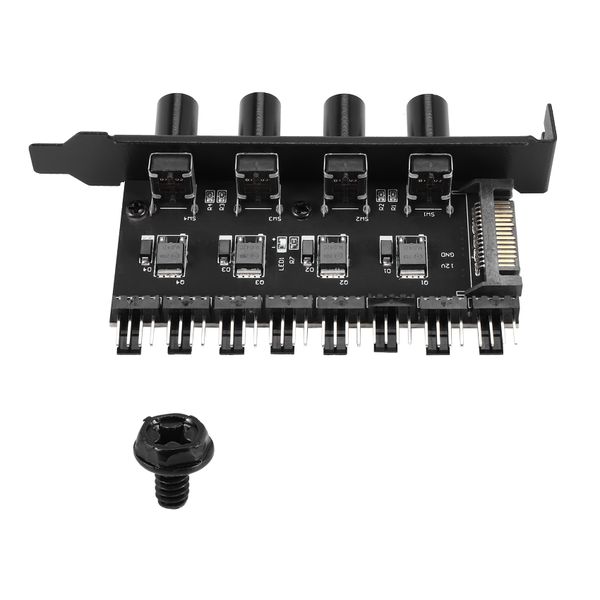 Pc 8 Channels Fan Hub 4 Knob Cooling Fan Speed Controller 12V