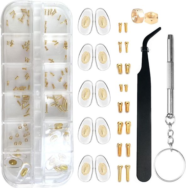 Glasses Nose Pad Eyeglasses Nose Pads Replacement Repair Kit(gold-e4)