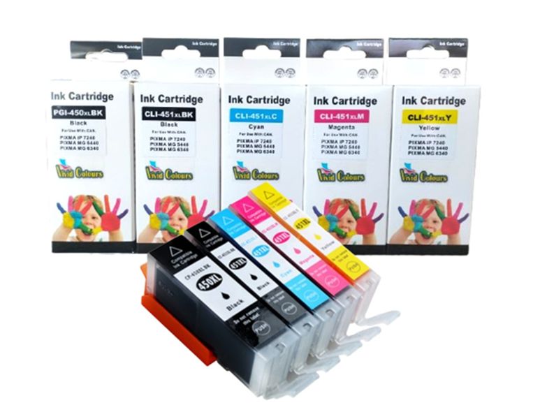 Vivid Colurs Compatible With Canon 450XL/451XL Ink Cartridges - Multipack
