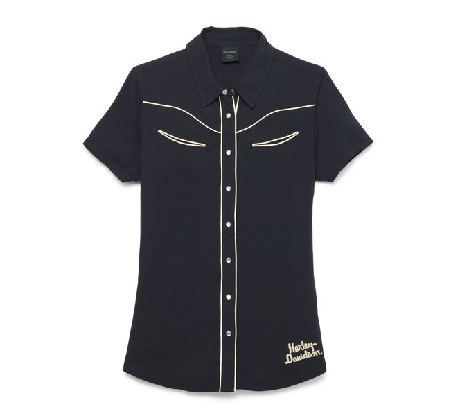 Harley-Davidson Women's Rockers Revival Contrast Piping Shirt