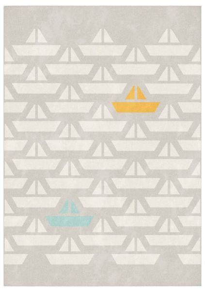 Kids Original Canvas Kids Sail Away Rug - Grey Background