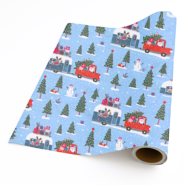 Luxury Giftwrap - Christmas Joyride | 5m x 50cm | Italian Printed Paper