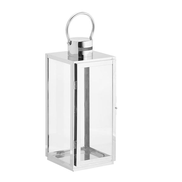 Silver Glass Lantern For Candles
