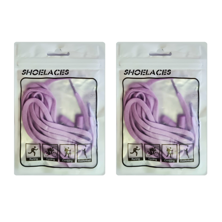 Two Pairs Purple Flexible No-Tie Shoelaces - 2-Pack Slip-On Shoe Upgrade Image