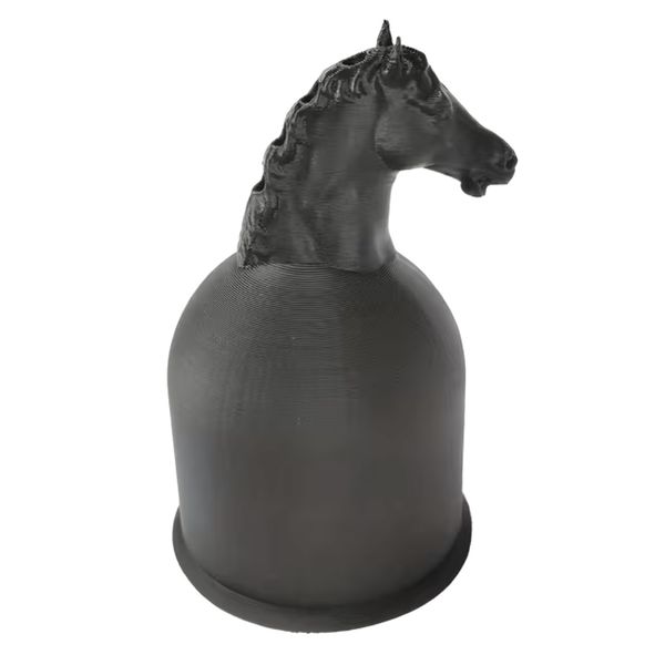 Automotive Black Horse Head-Shaped Trailer Hitch Cover - 10cm