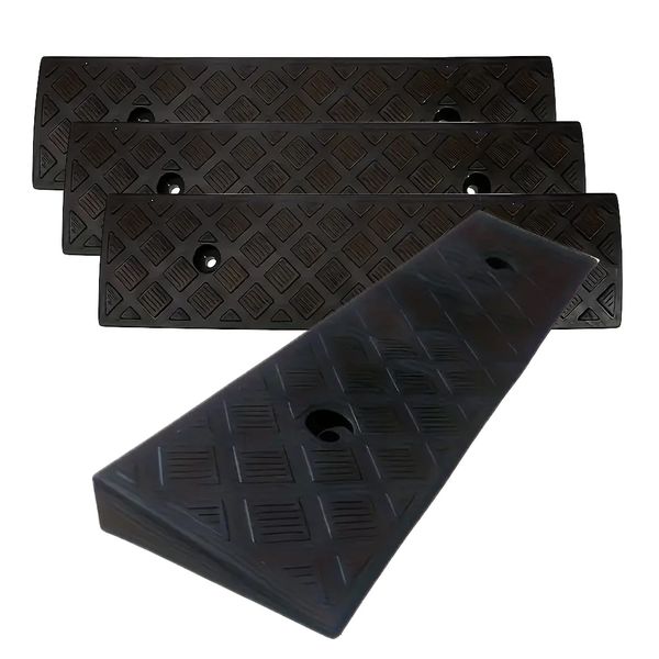 Automotive Lightweight Portable Ramp Non-Slip Triangle Pad (50cm) - 4 Piece