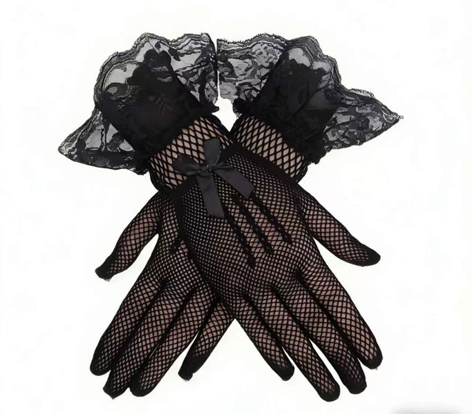 Mesh Lace Gloves Black &amp; White