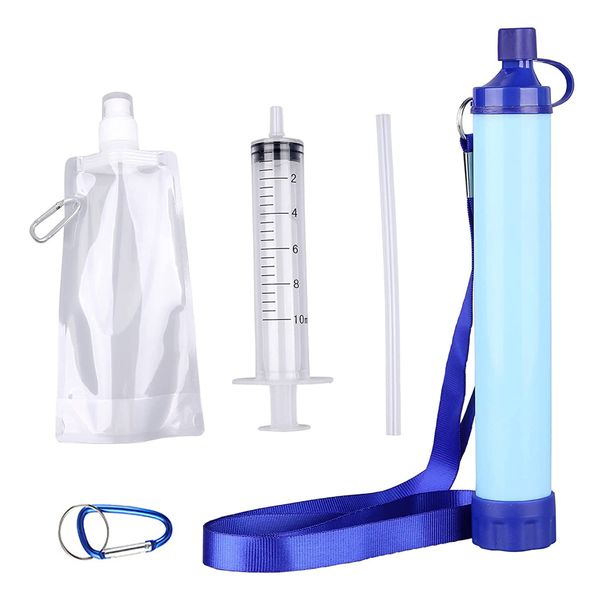 Water Filter Straw Kit Mini Outdoor Emergency Survival Gear Water Purifier