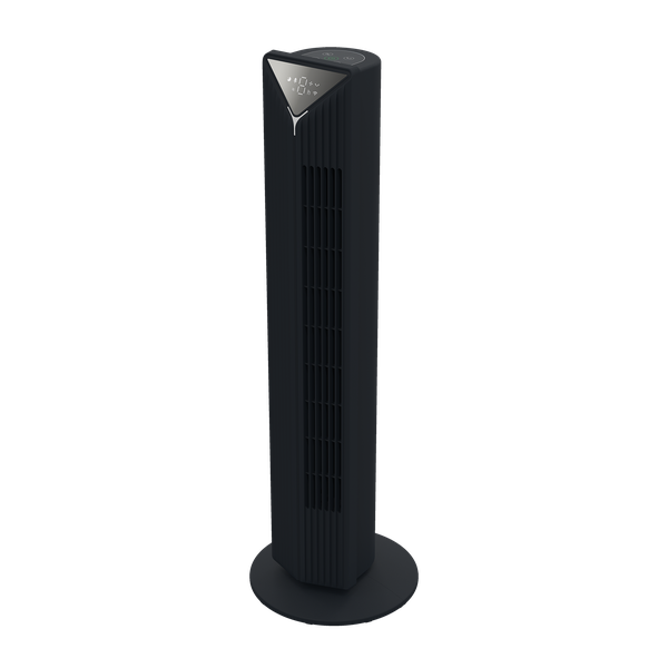 Crystal Aire Oscillating Tower Fan &amp; Air Purifier - w Auto Timer - Black