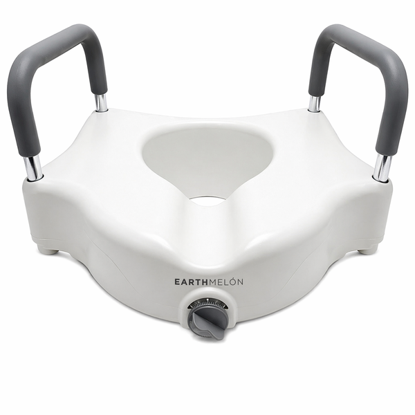 Earthmelon Raised Toilet Seat With Handles Adjustable Safe Support Comfort