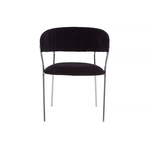 Velvet Dining Metal Chair with Silver Legs