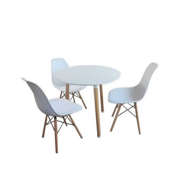 Table &amp; 3 chairs - White