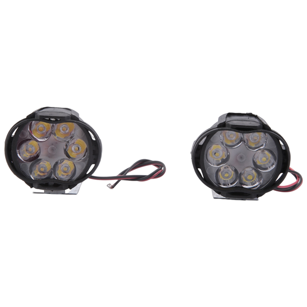 2Pieces 6 Led 10W 1000Lm Universal Scooter ATV Fog Spotlight 6000K White