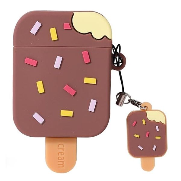 Compatible with AirPods 2/1 3D Cartoon Earbuds Case Cover with Keychain