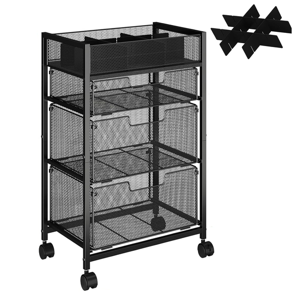 Rolling Utility Cart with Drawers - Multifunctional Storage Trolley