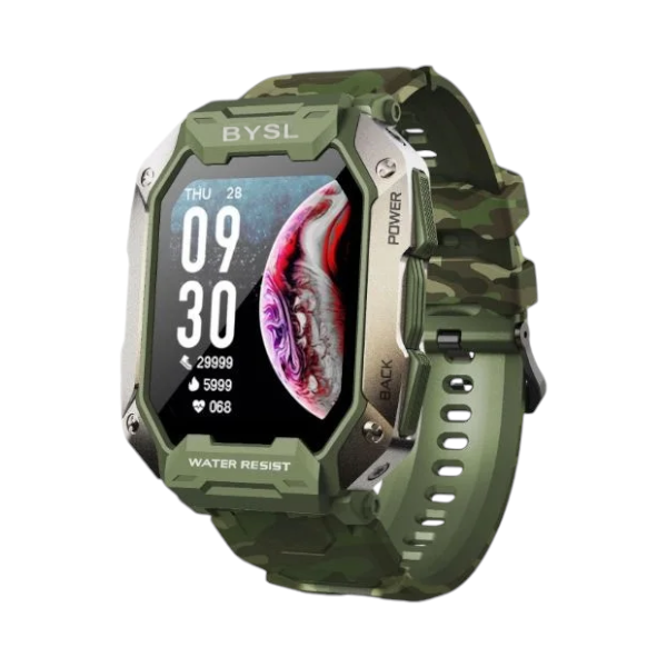 5 ATM Water Resistance Sports Smart Watch With Dial/Answer Function - Green