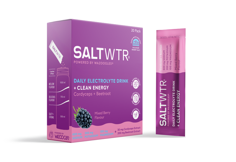 SaltWTR 20's, Mixed Berry, Sugar-free Electrolytes, Clean Energy Hydration