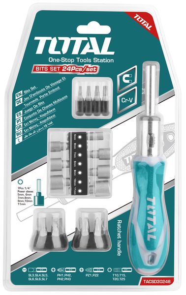 Total Tools 24 Pcs ratchet screwdriver set