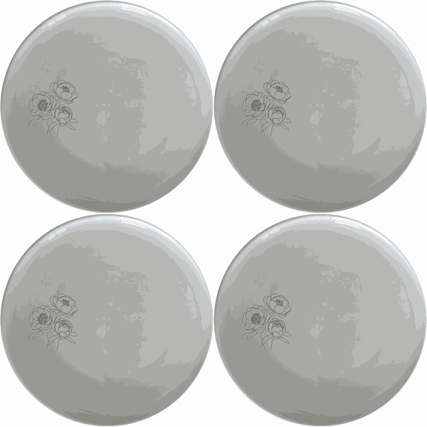 Bold Coral Peonies Side Plate Set of 4 - Range 3