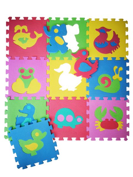 Animal Educational Foam Puzzle Floor Mat for Kids 10 Pieces - 1 x 1 Meter