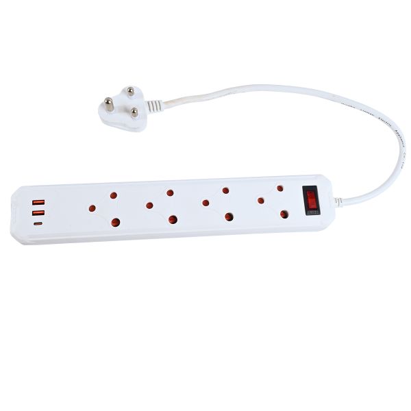 4-Ways Multi Socket-Outlets with USB &amp; Type-C Port CM-3204
