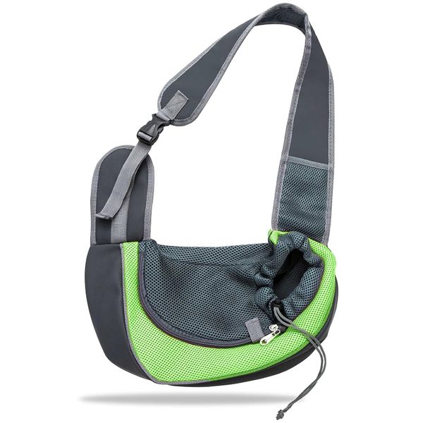 Pet Crossbody Sling Bag Travel Carrier Dog Cat Breathable Mesh Adjust Strap