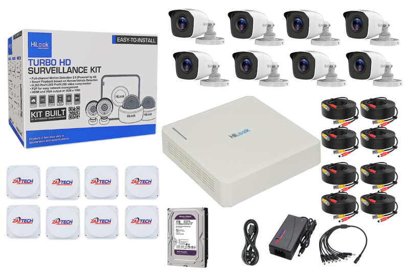 HiLook 8CH Full CCTV Kit With 1TB HDD, Zatech Ready Cables, Junction Box