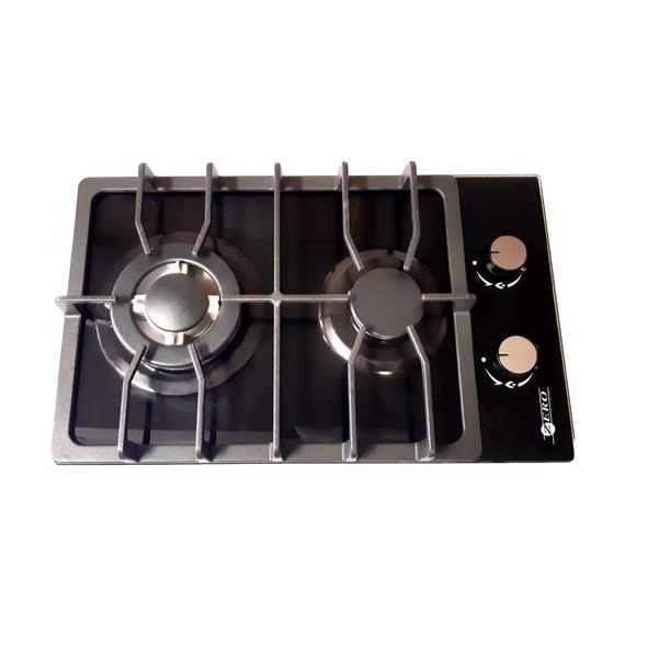 Zero 2 Burner Glass Top Gas Hob With Battery Ignition