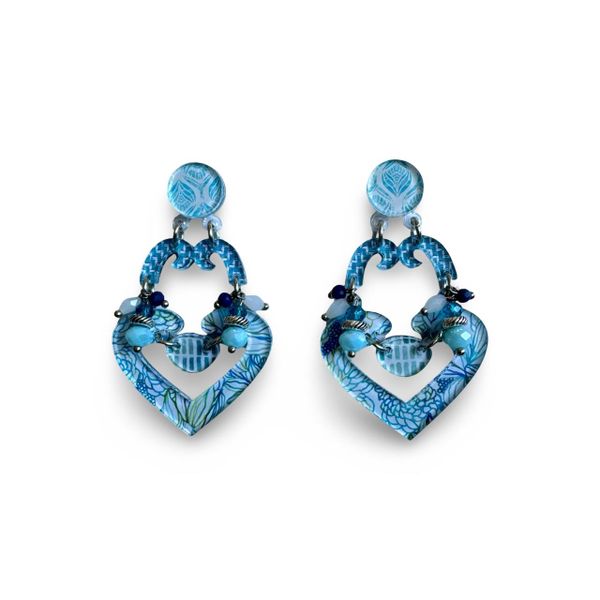 Lilly K Designs 003 Women Pastel Blue Plexiglass Drop &amp; Dangle Earrings