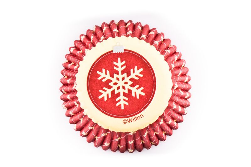 Wilton 100 Piece. Holiday Snowflake Winter Mini Baking Cupcake Cups Decoration