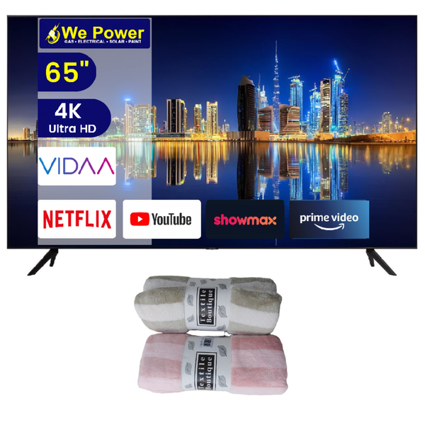 TV 65" Smart Android TV 4K Ultra HD With Two Free TV Blankets